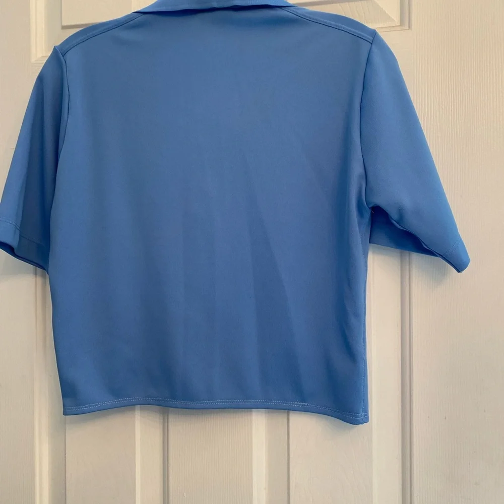 Nike Golf Polo Shirt Cropped Short Sleeve Blue M